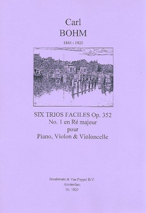 Trio facile en r majeur op.352,1 pour violon, violoncelle et piano partition et parties