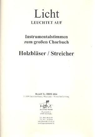 Licht leuchtet auf  fr gem Chor und Instrumente Instrumentalstimmen (Holzblser/Streicher)