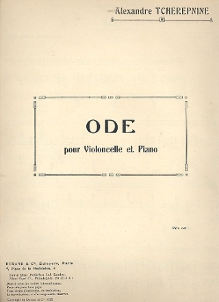 Ode pour violoncelle et piano