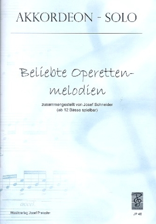 Beliebte Operetten-Melodien fr Akkordeon