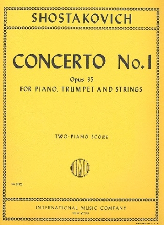 Concerto in c Minor no.1 op.35 for piano, trumpet and strings for 2 pianos, score