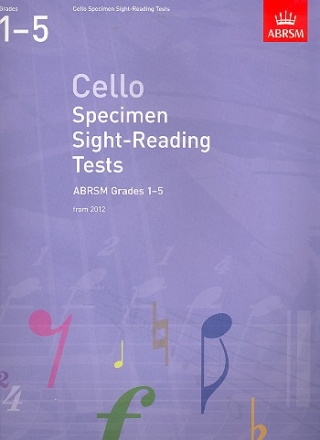 Cello Specimen Sight-Reading tests Grades 1-5 from 2012 for violoncello