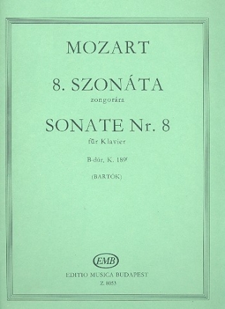 Sonate B-Dur KV189f Nr.8 fr Klavier