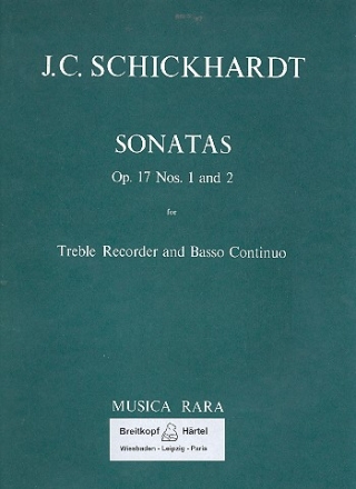 Sonaten op.17,1 und op.17,2 fr Altblockflte und Bc