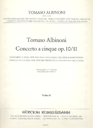 Concerto  cinque c-Moll op.10,11 fr Violine und Streichorchester Violine 2