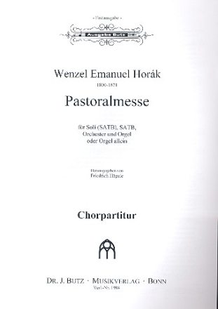 Pastoralmesse fr Soli, gem Chor und Orgel (Orchester ad lib) Chorpartitur