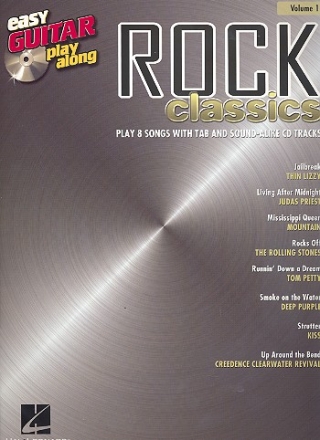 Rock Classics vol.1 (+CD): easy guitar play-along with tablature, notes, chords