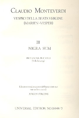 Nigra sum for voice and instruments vocal score