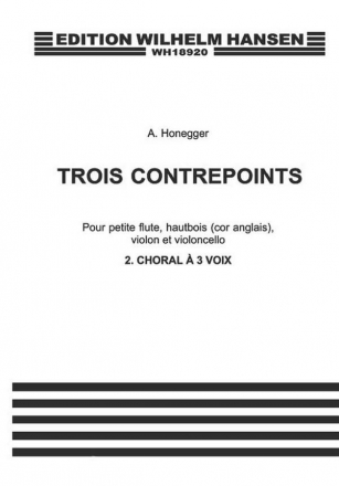 Choral  3 voix pour hautbois (cor anglais), violon et violoncelle parties (copie d'archive)