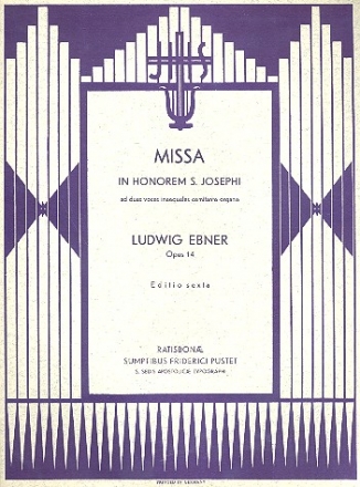 Missa in honorem Sancti Joseph op.14 - fr 2 Stimmen (gem Chor) und Orgel Partitur