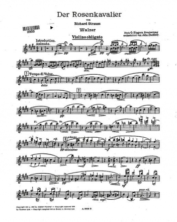 Tanz-Walzer aus Der Rosenkavalier op. 59 fr Orchester Violine obligato