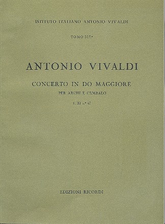 Concert o in do maggiore RV112 per archi e cembalo partitura