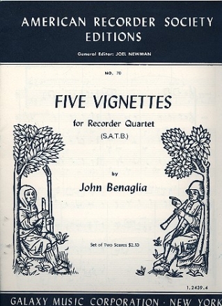 5 Vignettes for 4 recorders (SATB) set of 2 scores