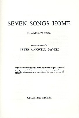 7 Songs Home for children's chorus a cappella score