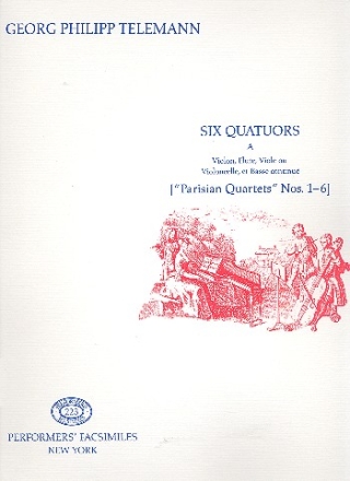 6 Pariser Quartette fr Violine, Flte, Viola(Violoncello) und Bc Stimmen im Facsimile