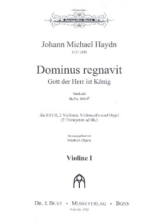 Dominus regnavit fr gem Chor, 2 Violinen, Violoncello und Orgel (2 Trompeten ad lib) Stimmensatz