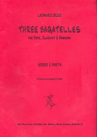 3 Bagatelles for oboe, clarinet and bassoon score and parts