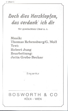 Doch dies Herzklopfen das verdank ich dir fr gem Chor a cappella Partitur