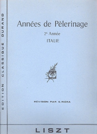 Annes de plerinage vol.2 - Italie pour piano