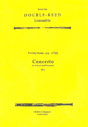 Concerto in A Major for 4 oboes and 2 bassoons score and parts