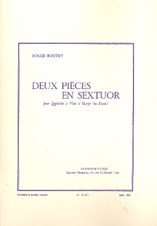 2 Pices en sextuor pour harpe (piano), flte, hautbois, clarinette, cor et bassoon partition et parties