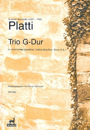 Trio G-Dur fr Altflte (Flte), Violine (Flte/Oboe) und Bc Partitur und Stimmen