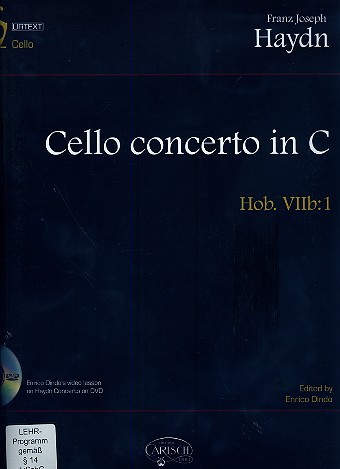 Concerto in C Hob.VIIIb:1 (+CD) for cello and orcehstra score, piano reduction and solo part