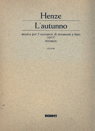 L'autunno fr Flte (Altflte, Piccolo), Oboe (Oboe d'amore), Klarinette, (Klari Stimmensatz