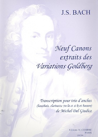 9 Canons (extrait des Variations Goldberg) pour hautbois, clarinette et basson partition et parties