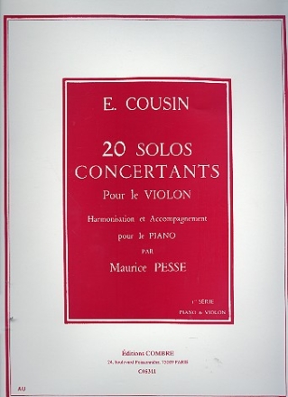 20 Solos concertants vol.1 (nos.1-10) pour violon et piano