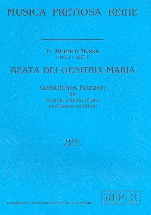 Beata dei genitrix Maria fr Sopran, Violine (Flte) und Bc Partitur und Stimmen