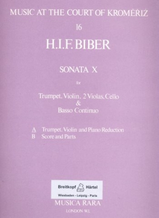 Sonate Nr.10 fr Trompete, Violine, 2 Violen, Violoncello und Bc fr Trompete, Violine und Klavier (Stimmen)