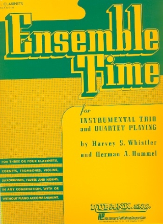 Ensemble Time for 3-4 instruments clarinet score