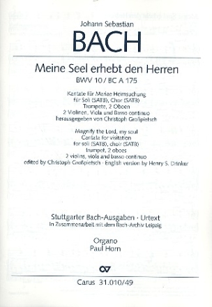 Meine Seel erhebt den Herren Kantate Nr.10 BWV10 Orgel