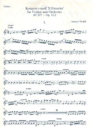 Konzert e-Moll RV277 op.11,2 fr Violine und Streicher Stimmensatz (3-3-2-3)