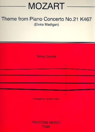 Theme from Piano Concerto No.21 KV467 for string quartet score and parts