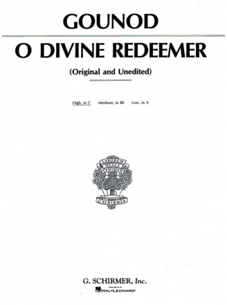 O divine Redeemer for high voice and piano (c minor)