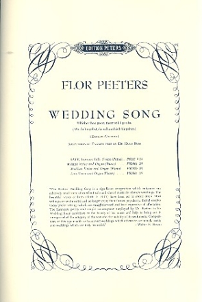 Wedding Song for high voice and organ (piano) (en/dt)