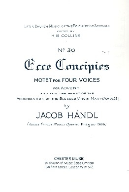 Ecce concipies for mixed chorus a cappella score