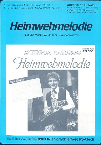 Heimwehmelodie fr 1-2 Akkordeons (mit 1-2 B-Stimmen) Partitur und Stimme