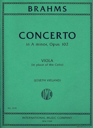 Concerto a minor op.102 for violin, violoncello and piano viola part (instead of cello)