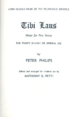 Tibi laus for 5 voices (mixed chorus) a cappella archive copy