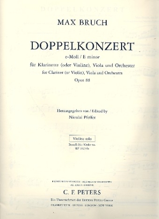 Konzert e-Moll op.88 fr Klarinette (Violine), Viola und Orchester Violine solo