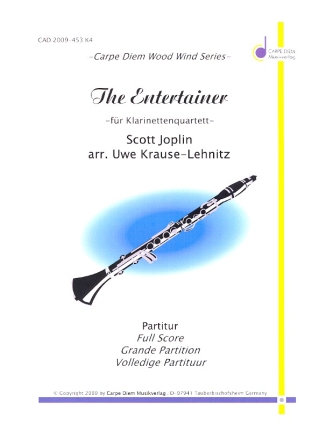 The Entertainer  fr 4 Klarinetten (BBBBass) Partitur und Stimmen