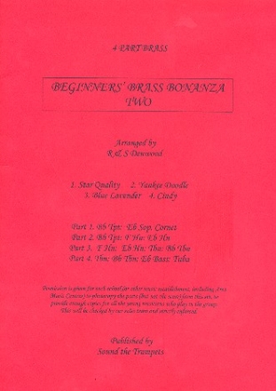 Beginners Brass Bonanza two for mixed brass ensemble score and parts