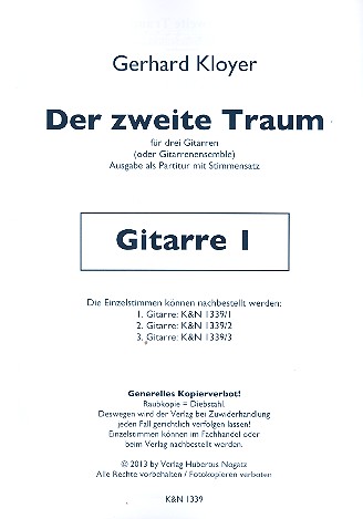 Der zweite Traum fr 3 Gitarren (Ensemble) Gitarre 1