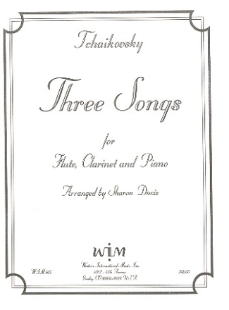 3 Songs for flute, clarinet and piano parts