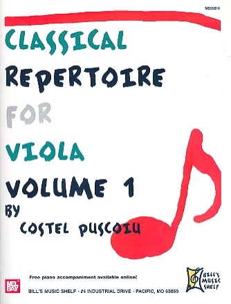 Classical Repertoire vol.1 for viola and piano (piano accompaniment downloadable)