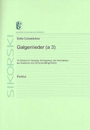 Galgenlieder fr Gesang, Schlagzeug und Kontrabass Partitur