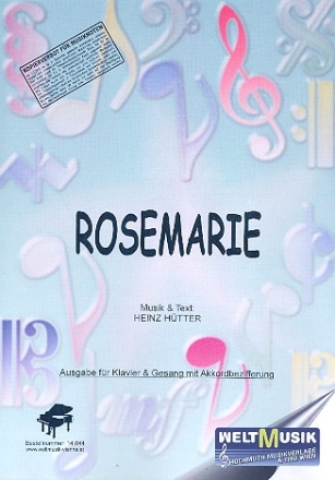 Rosemarie: Einzelausgabe fr Gesang und Klavier mit Akkordbez.